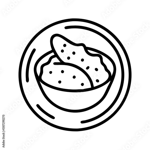 Delicious chicken nuggets in bowl vector illustration for restaurant menu and fast food delivery services icon