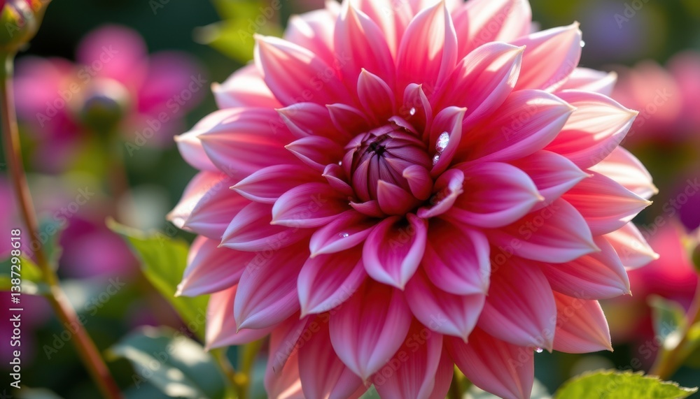 Dahlia in the Morning Light Visualize a beautifully layered dahlia flower, glistening with morning dew and vibrant colors. Dahlia in the Morning Light Visualize a beautifully layered dahlia flower, glistening with morning dew and vibrant colors.