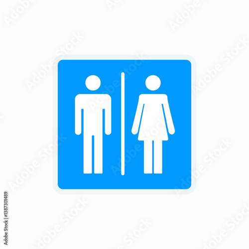 Public restroom facility guide icon vector sign