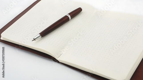 Wallpaper Mural Notebook with pen, blank page on white background Torontodigital.ca