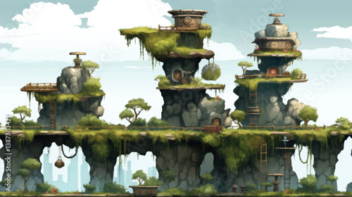  fantasy Platforms Isolated_For 2D Game Design - Dreamland Homes