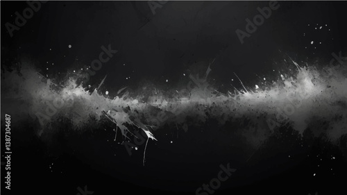 Dust and scratches design. Aged photo editor layer. Black grunge abstract background. Copy space.