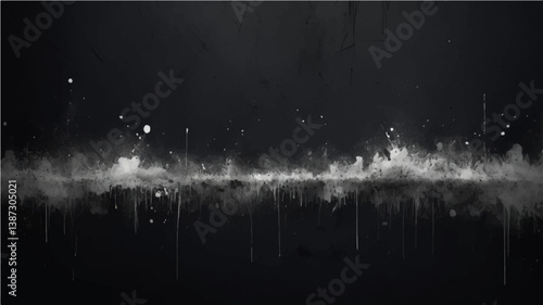 Dust and scratches design. Aged photo editor layer. Black grunge abstract background. Copy space.