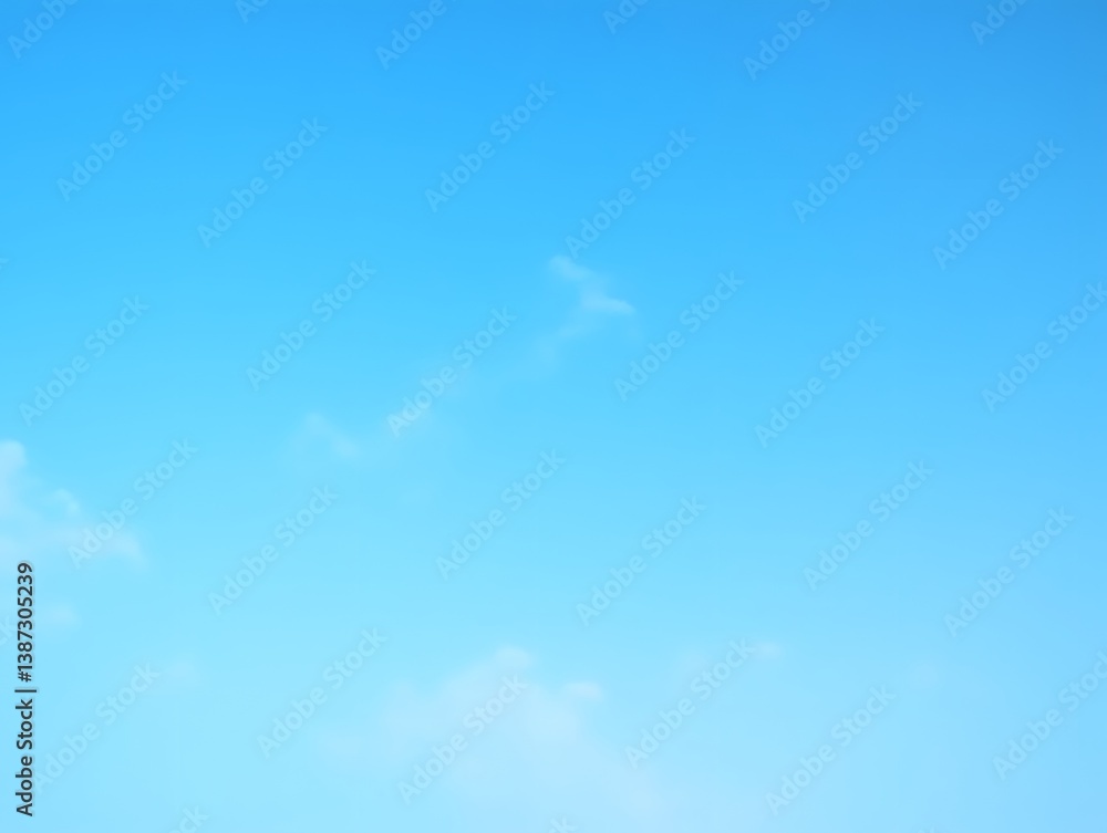 Serene Blue Sky with Wispy Clouds and Contrail Serene Blue Sky with Wispy Clouds and Contrail