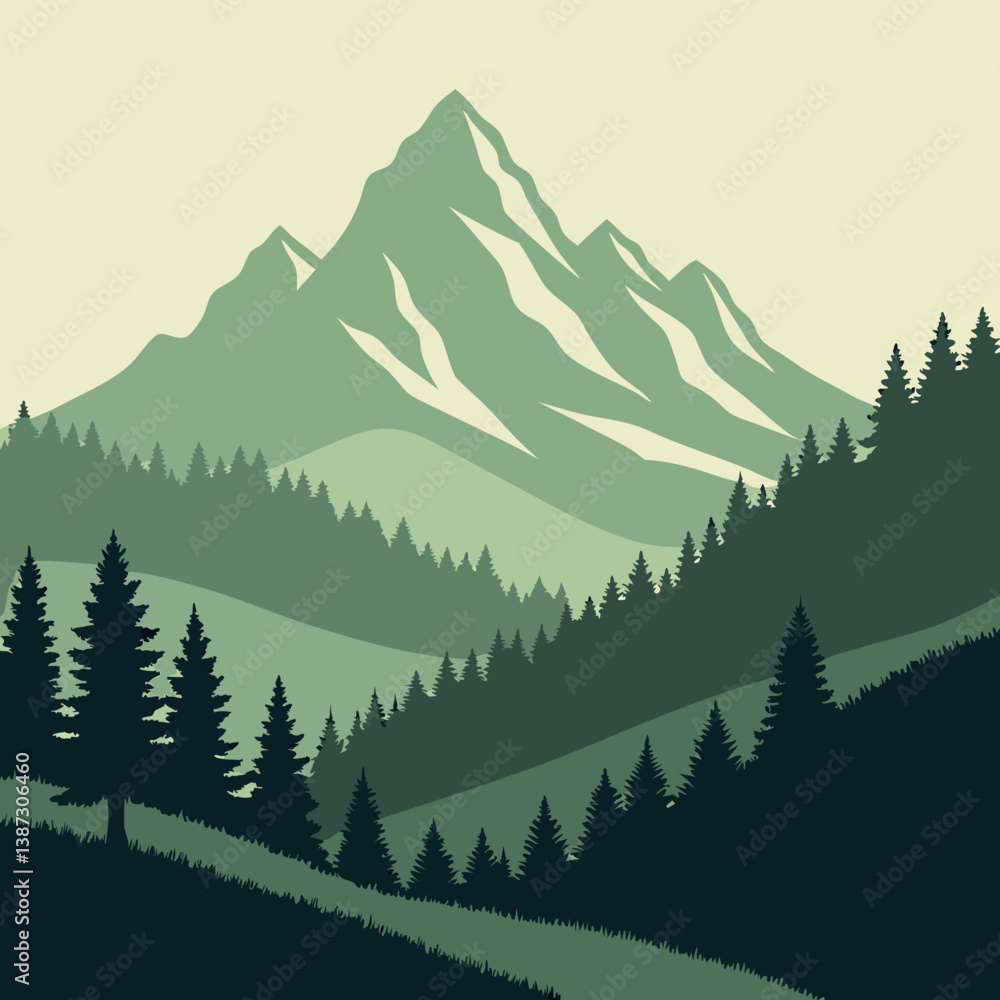 Fototapeta premium mountain landscape with trees