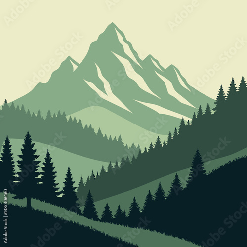 mountain landscape with trees