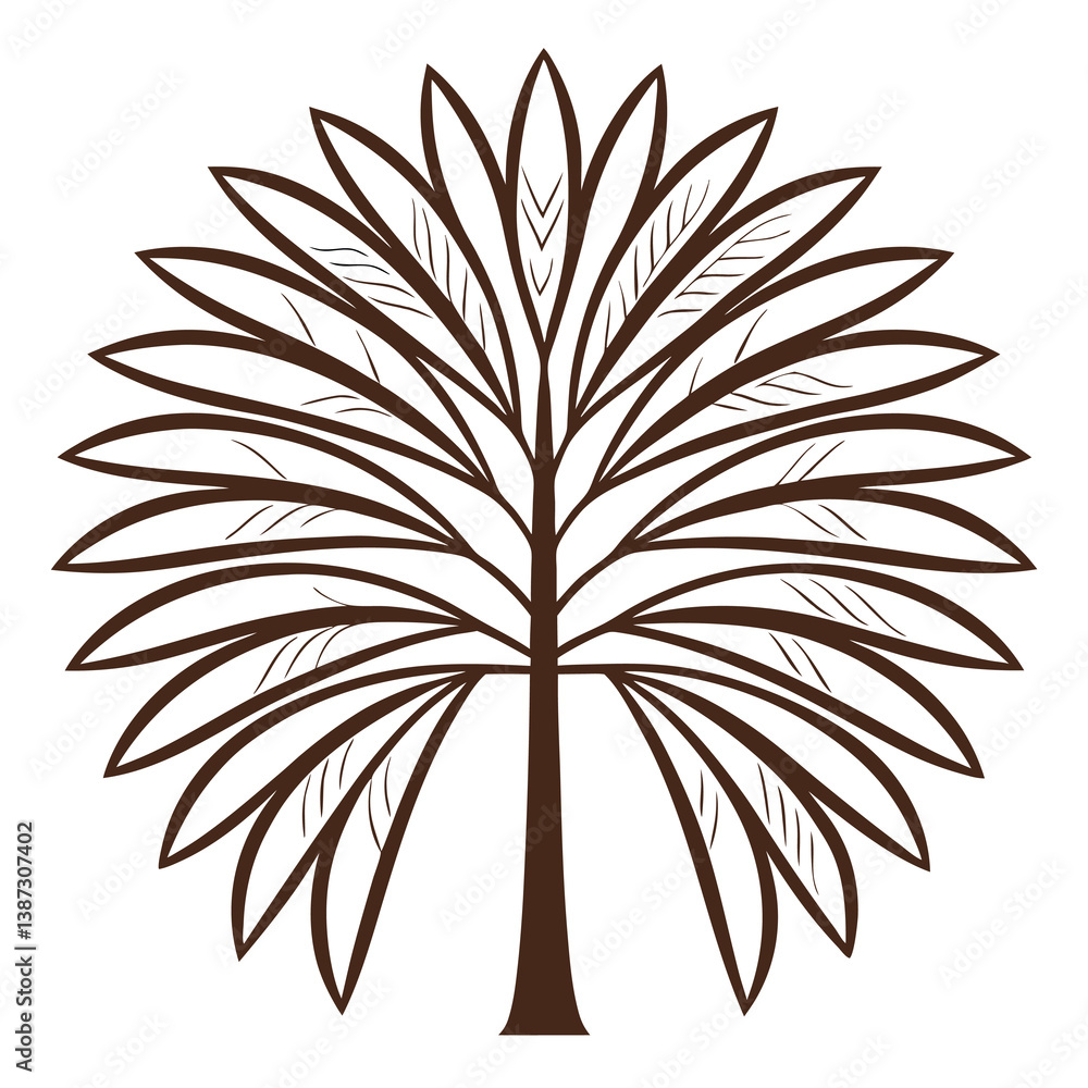 Date-tree-illustration-vector-design-with-a-white background. Date-tree-illustration-vector-design-with-a-white background.