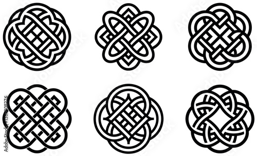 This image features six intricate Celtic knot designs, perfect for various applications.