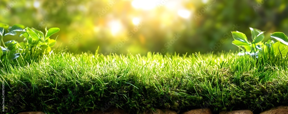 Lush Green Grass and Plants in Sunlight - Nature photography Lush Green Grass and Plants in Sunlight - Nature photography