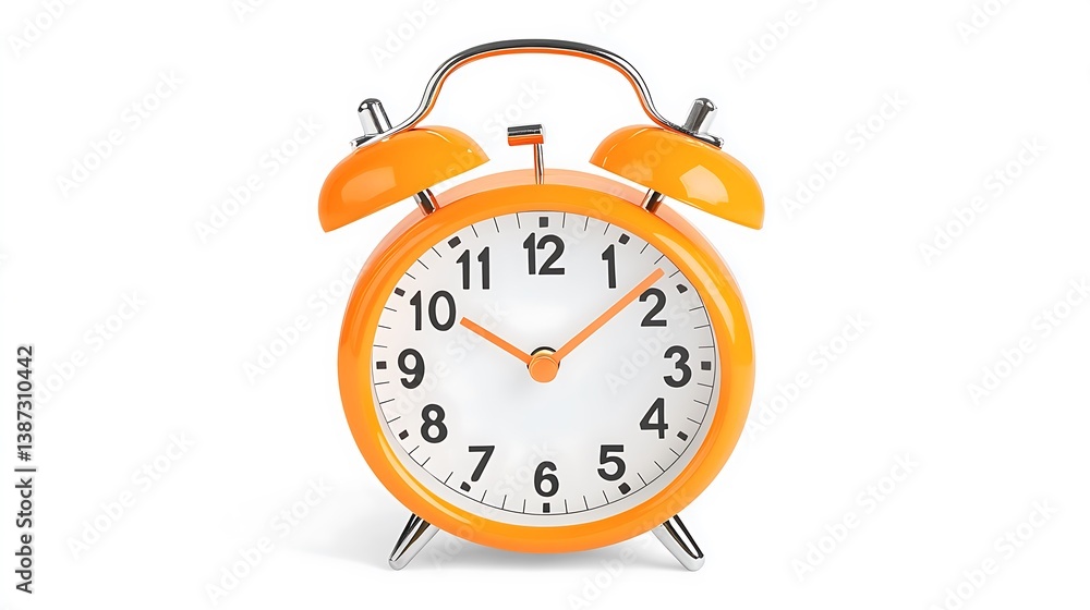 Orange Alarm Clock Isolated Orange Alarm Clock Isolated