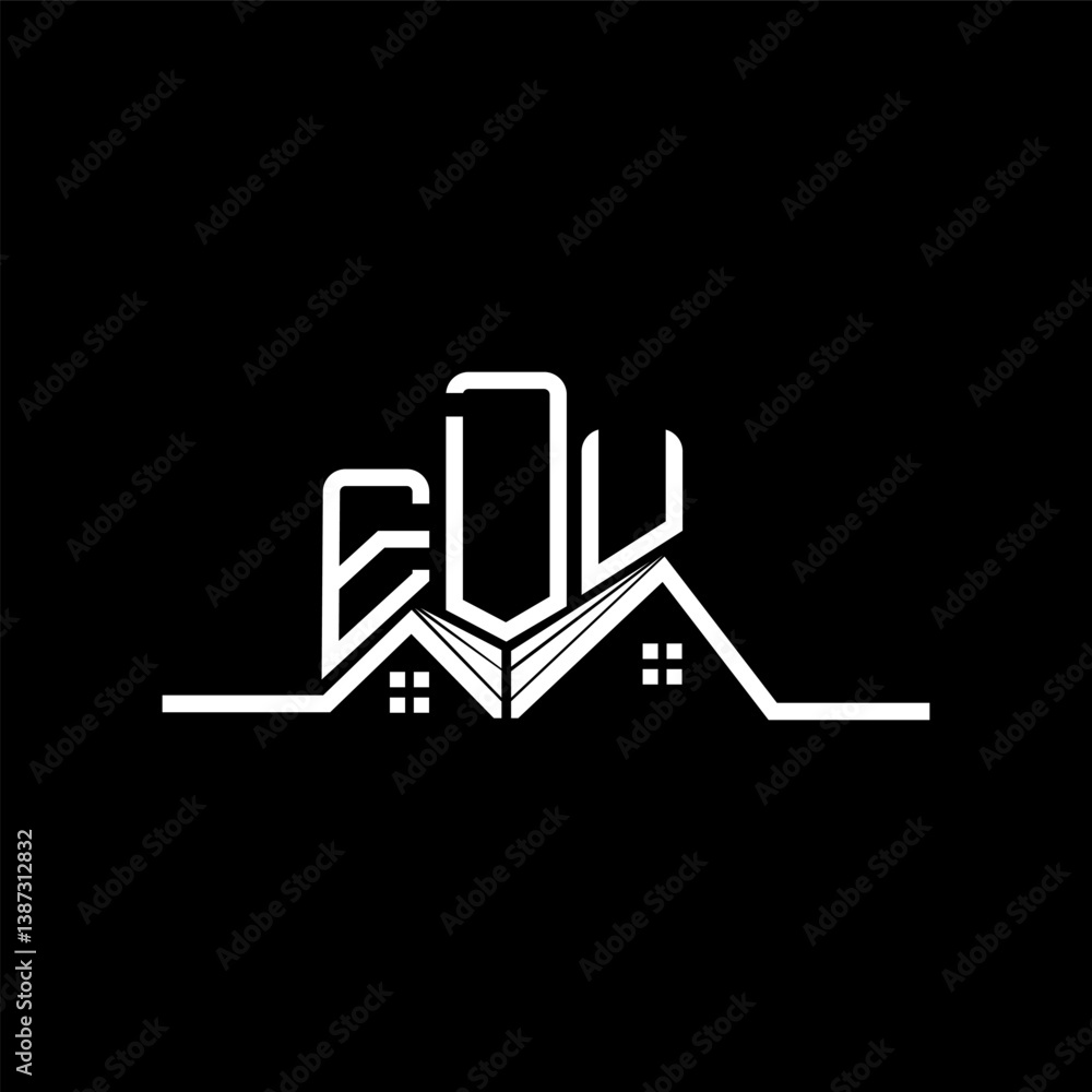 Obraz premium EDU Real State logo design, EDU simple and modern logo. EDU luxurious alphabet design