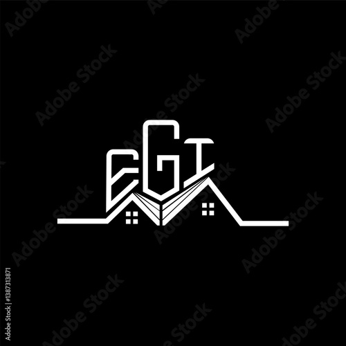 EGI Real State logo design, EGI simple and modern logo. EGI luxurious alphabet design