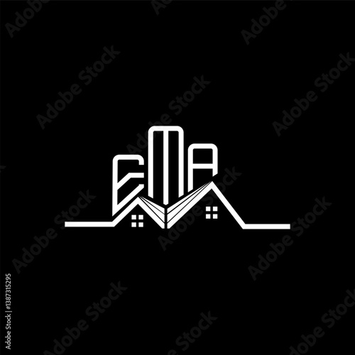 EMA Real State logo design, EMA simple and modern logo. EMA luxurious alphabet design