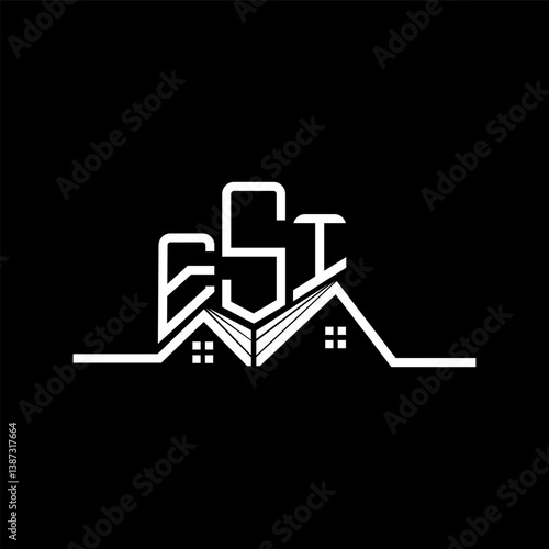 ESI Real State logo design, ESI simple and modern logo. ESI luxurious alphabet design
