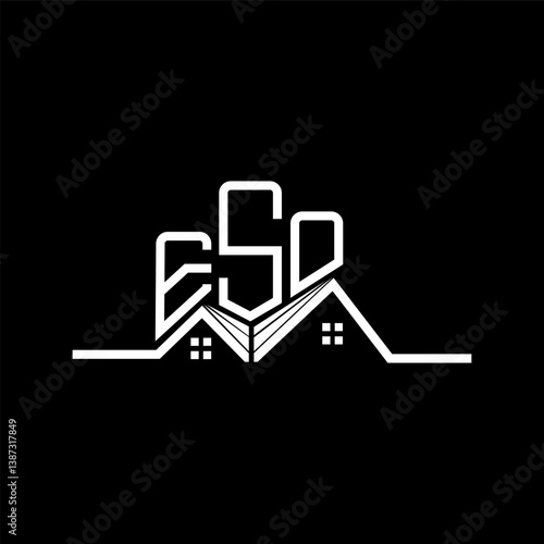 ESO Real State logo design, ESO simple and modern logo. ESO luxurious alphabet design