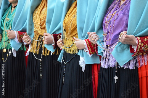 Sant'Antioco, Sardinia 05.06.2019: Saint Antioco, Sardinia - 04.16.2018: Religious procession of Sant'Antioco