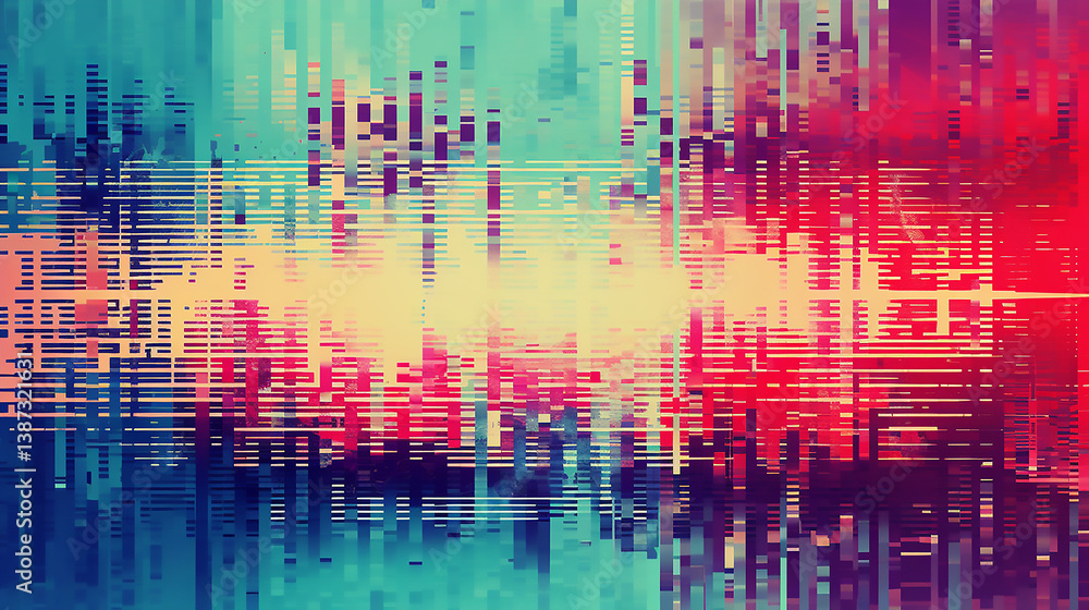 Abstract pixel art abstract pattern of digital pixels and glitch effect for a tech-themed backdrop background
Abstract pixel art abstract pattern of digital pixels and glitch effect for a tech-themed backdrop background