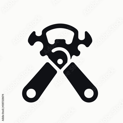  very simple flat and single minimalist Bottle Opener Silhouettes in black on a white background