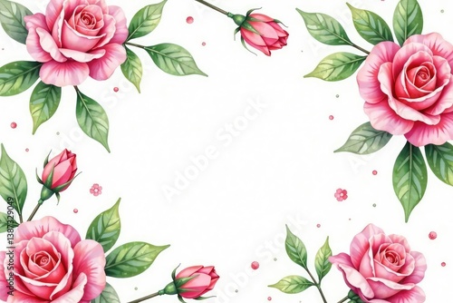 Wallpaper Mural Delicate watercolor roses & leaves, repeating seamlessly , design, vintage, print Torontodigital.ca