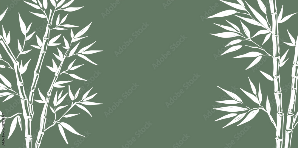 Bamboo tree frame, Hand drawn style.
Bamboo tree frame, Hand drawn style.