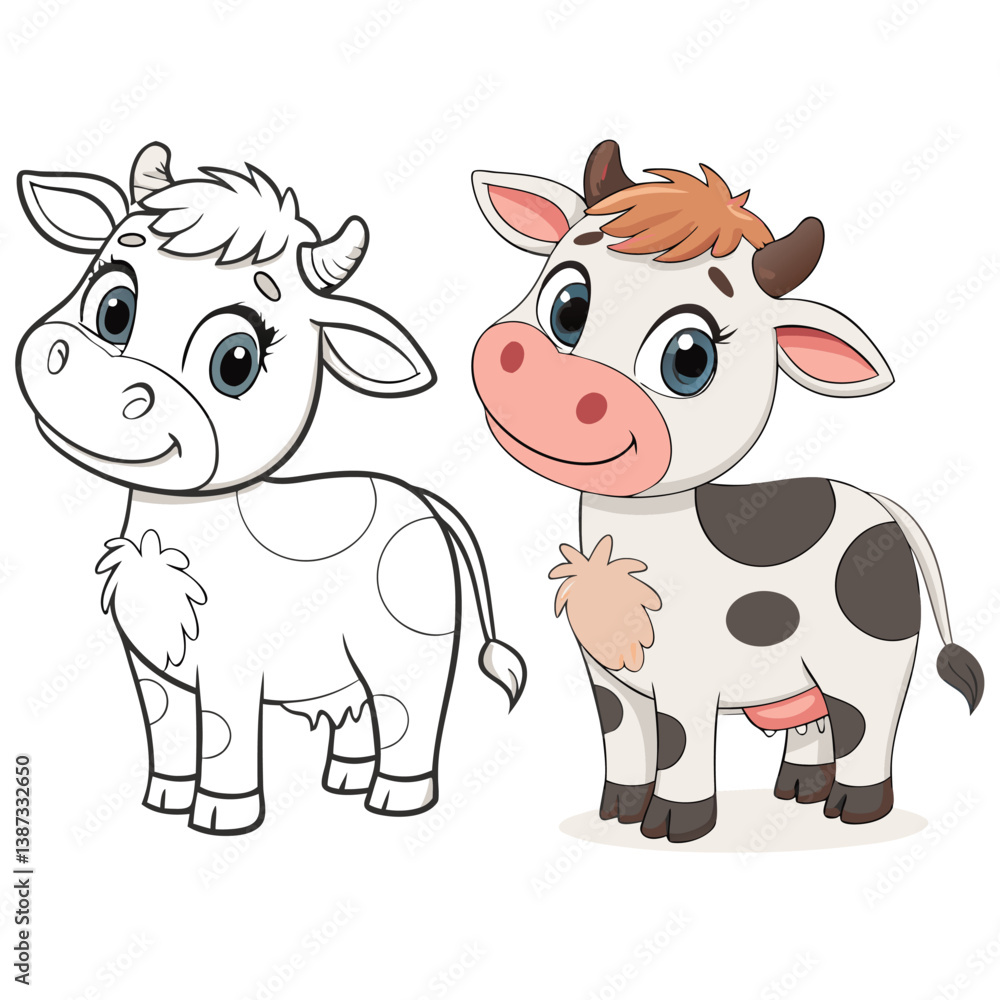Cute Cow Coloring Page – Hand Drawn Line Art of Adorable Cows for Kids and Adults, Perfect for Stress Relief, Creative Fun, Relaxation, and Ideal for Animal Lovers and Coloring Enthusiasts Cute Cow Coloring Page – Hand Drawn Line Art of Adorable Cows for Kids and Adults, Perfect for Stress Relief, Creative Fun, Relaxation, and Ideal for Animal Lovers and Coloring Enthusiasts