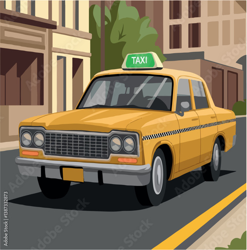 transportation, transport, taxi, car, vehicle, yellow, auto, drive, vintage, service, urban, automobile, concept, classic, modern, old, illustration, online, map, vector, design, cab, automotive, 