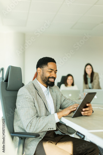 Engaged professional focuse...