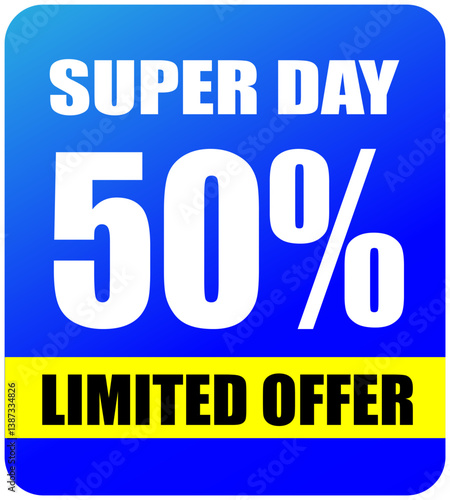 Super day sale tag for social media marketing, sales tag, discount tag