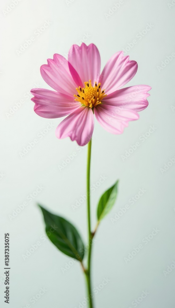 Fresh bloom of a small wildflower on white background, plantlife, blossoms, flora Fresh bloom of a small wildflower on white background, plantlife, blossoms, flora