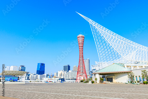 春の神戸港　兵庫県神戸市　Spring in Kobe Port. Hyogo Pref, Kobe City.