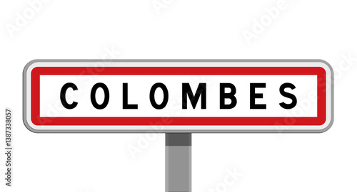 фотографія Panneau sur poteau central d'entrée de ville de Colombes