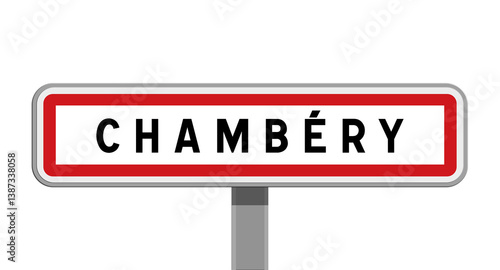 Принти на полотні Panneau sur poteau central d'entrée de ville de Chambéry