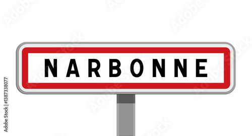 фотографія Panneau sur poteau central d'entrée de ville de Narbonne