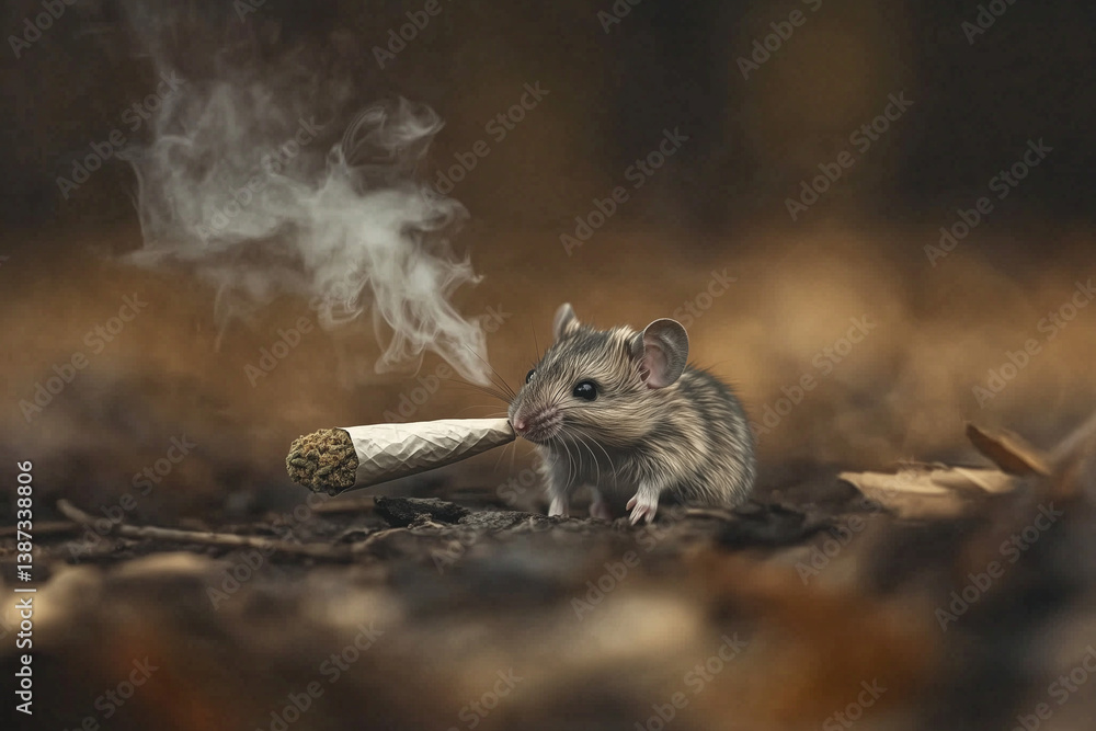 A mouse with a cigarette A mouse with a cigarette