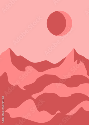 mountain landscape background aesthetic horizon scenery view, poster banner, icon mountain view, rainbow color