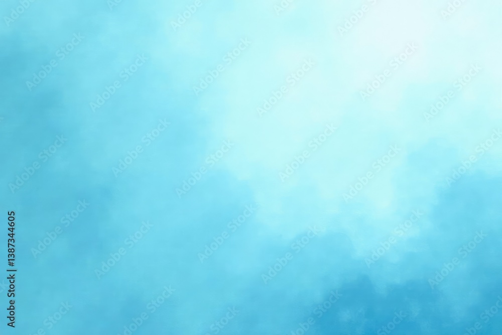 Obraz premium Light blue textured background with subtle gradient and faint cloud effect, Atmospheric, Weather, Landscape