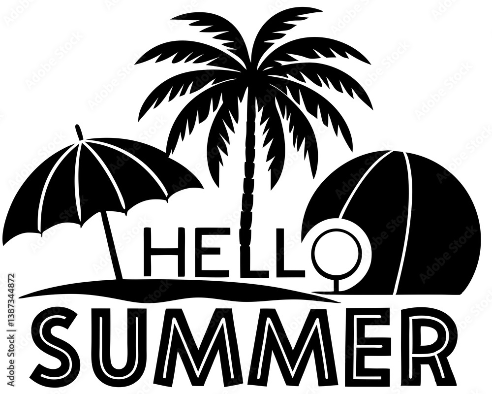 Naklejka premium hello summer concept vector illustration design