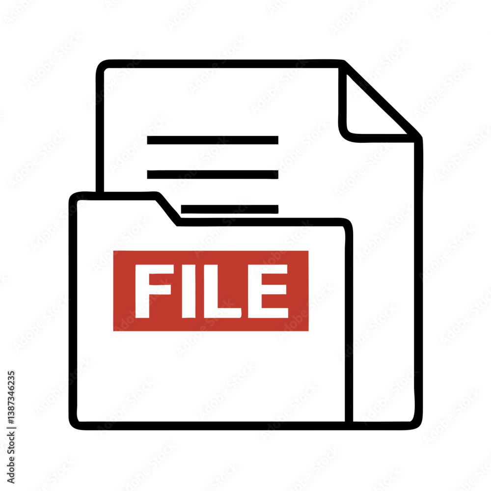 File folder with bold red label icon File folder with bold red label icon