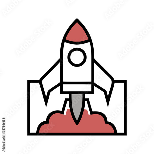 Rocket launch icon with smoke trail