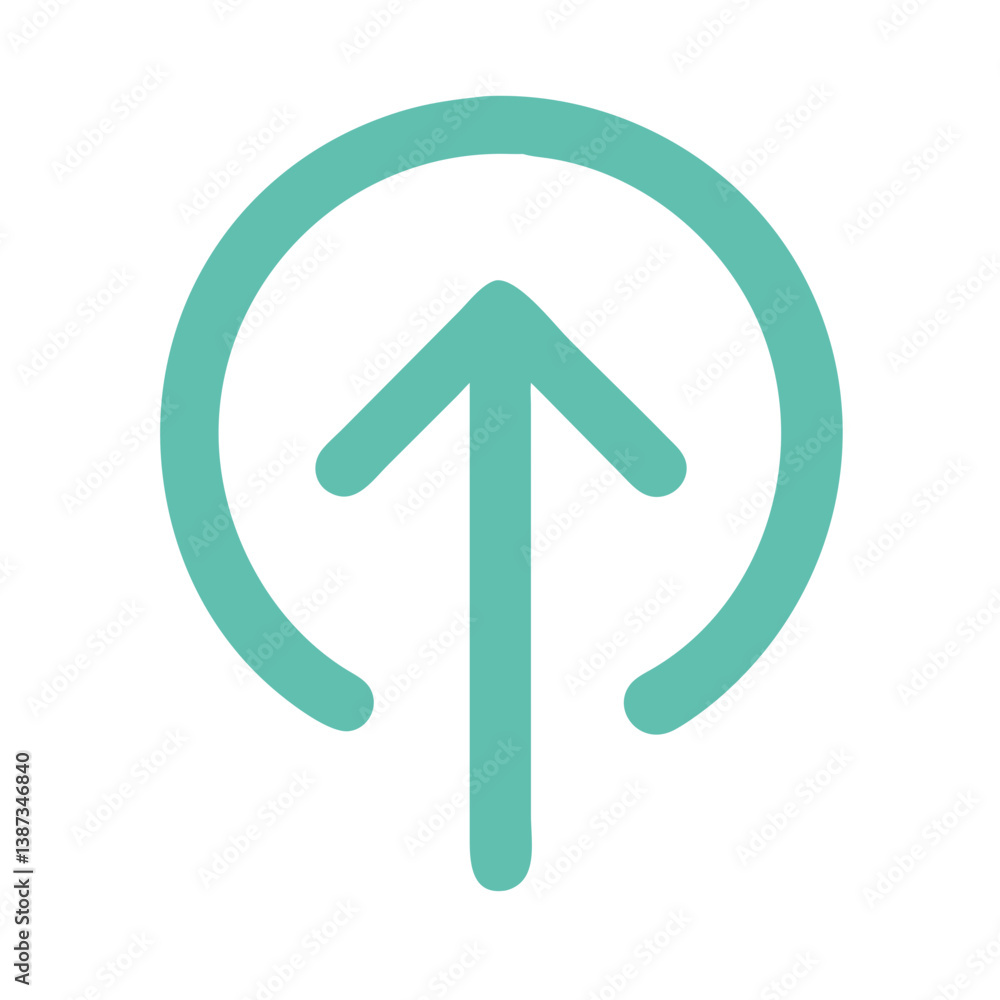 Upload arrow in circular icon flat green style Upload arrow in circular icon flat green style