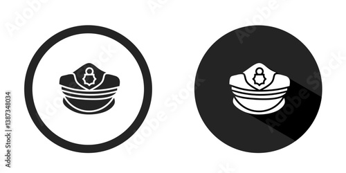 Police hat logo. Police hat icon vector design black color. Stock vector.