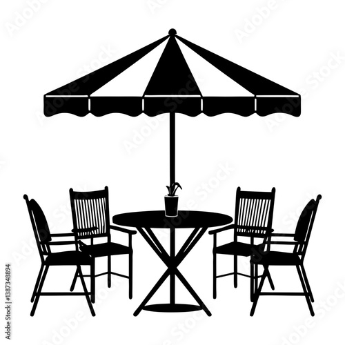 Outdoor Dining Set silhouette vector
