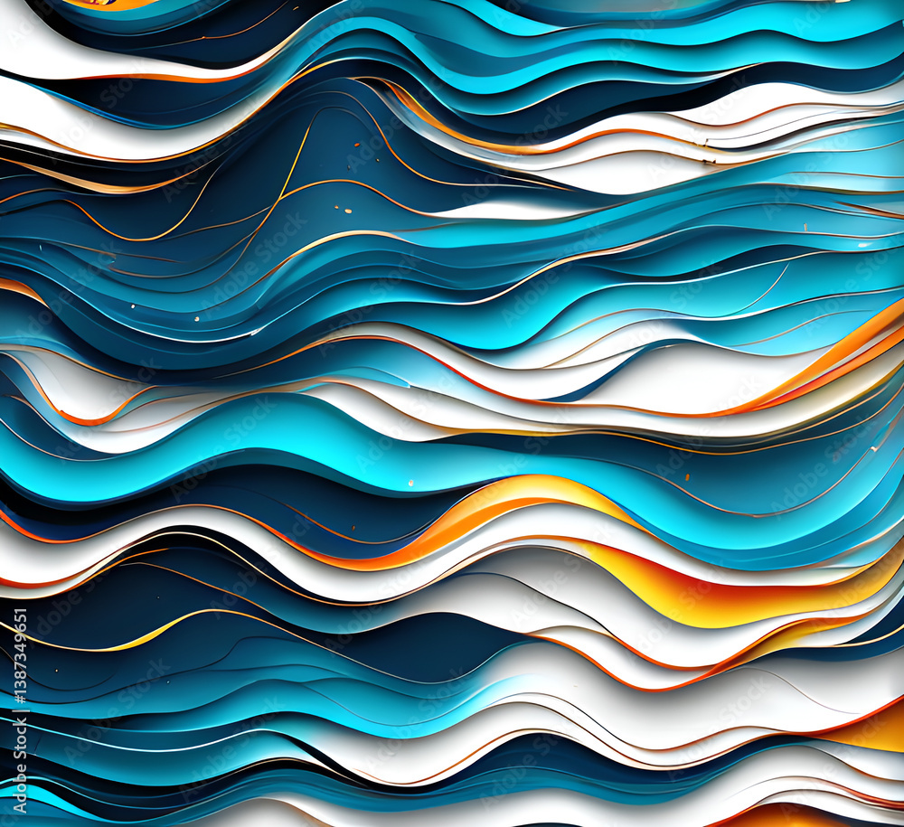 Fototapeta premium Abstract dark teal background with light wave. Blurred turquoise water backdrop. illustration for your graphic design, banner, wallpaper or poster,.generative ai