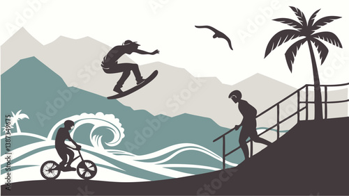 physical activity and sports vector