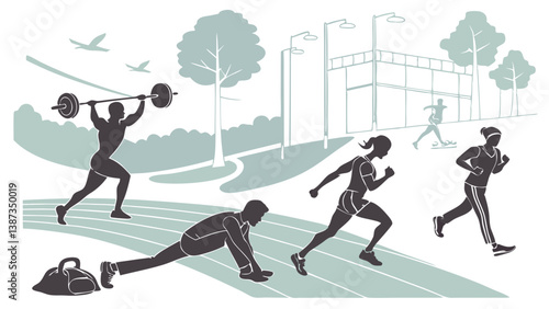 physical activity and sports vector