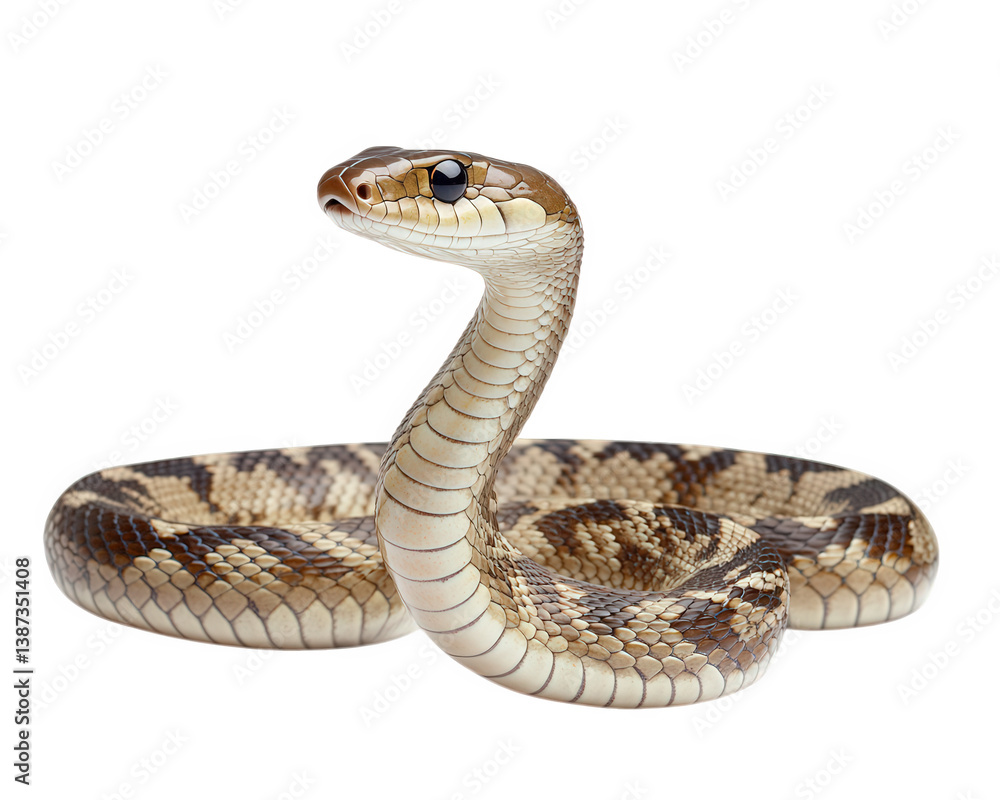 Fototapeta premium detailed image of snake with sleek and professional appearance, showcasing its intricate scales and unique coloration. snake posture exudes confidence and elegance, making it captivating subject