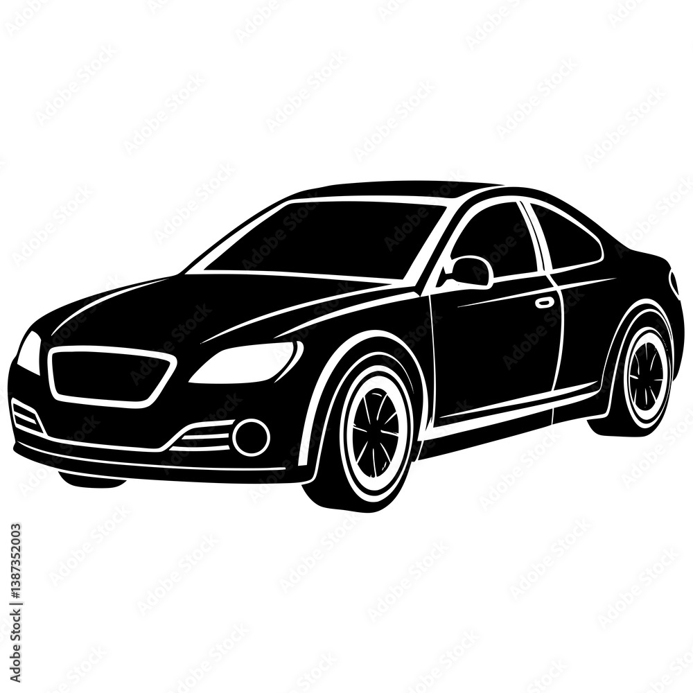A car silhouette vector illustration on white background A car silhouette vector illustration on white background