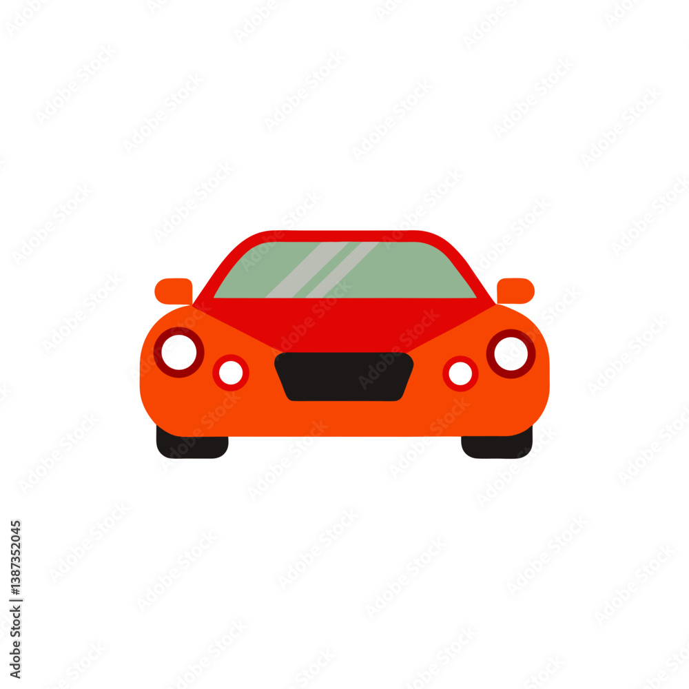 Fototapeta premium red car isolated on white