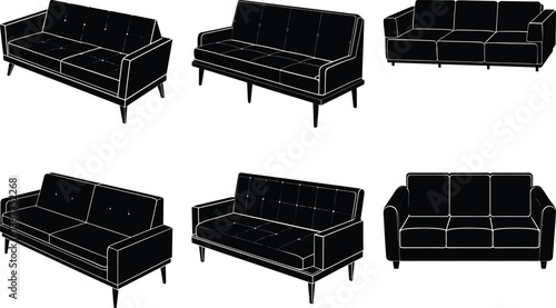 Modular Sofa silhouette vector