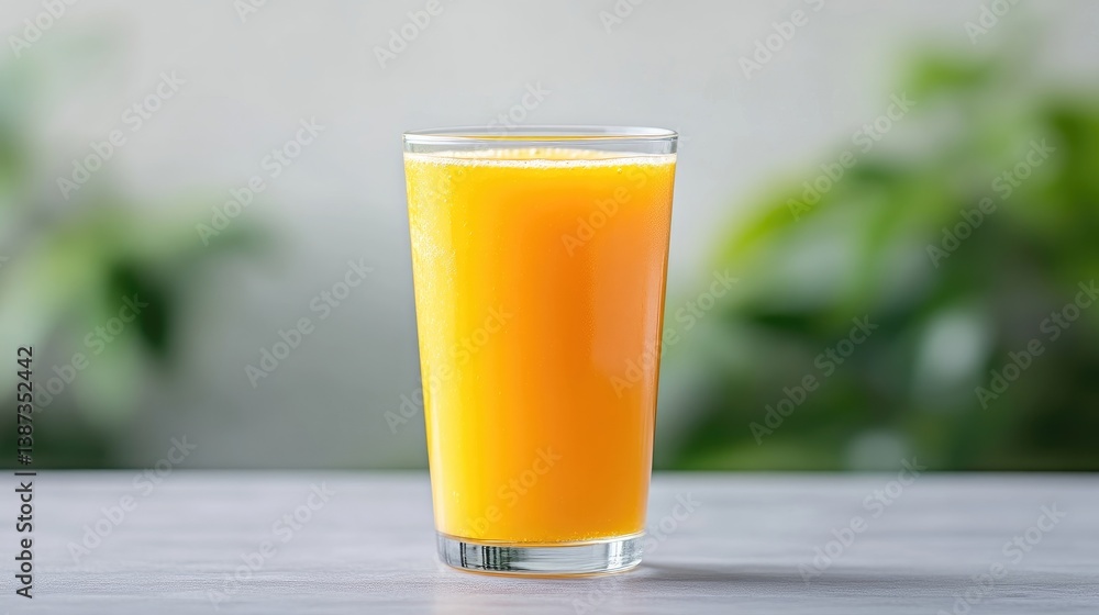 Refreshing orange juice in a glass. A vibrant, healthy beverage, perfect for breakfast or a quick snack. Smooth and delicious Refreshing orange juice in a glass. A vibrant, healthy beverage, perfect for breakfast or a quick snack. Smooth and delicious
